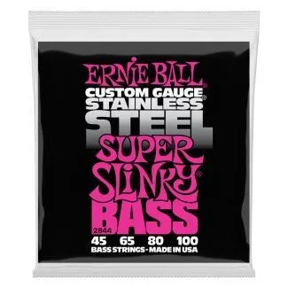 Ernie Ball 2844 Elektromos basszusgitár húrkészlet, Super Slinky BASS, Rozsdamentes acél, 45-100