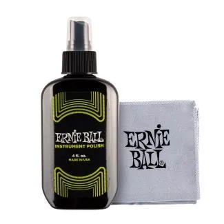 Ernie Ball 4222 Szilikonos gitárápoló mikroszálas törlő-tisztító kendővel, 118 ml, 30 x 30 cm