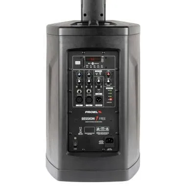 Proel SESSION1FREE Hordozható 2ch oszlopsugárzó hangfal, SPLmax: 108dB, 400W peak, MP3/USB/SD/BT, AKKUS!