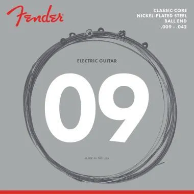Fender Classic Core, 255L, nikkelel bevont acél, Ball Ends 9-42, elektromos gitár húrkészlet