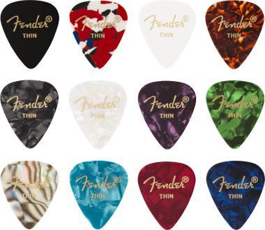 Fender Pengetník 351 tvar, celuloid, tenký, 12 kusů