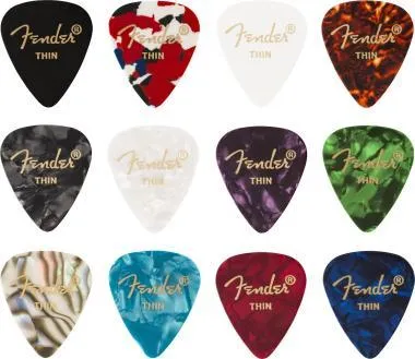 Fender 351 Shape, celluloid, Thin, 12db-os pengető szett