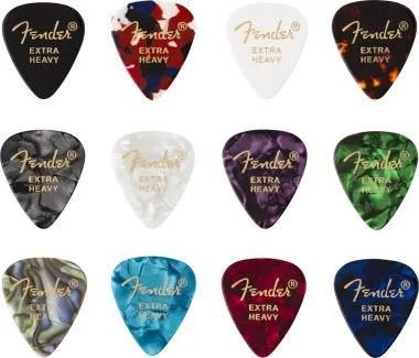 Fender 351 Shape, celluloid, Extra Heavy, 12db-os pengető szett