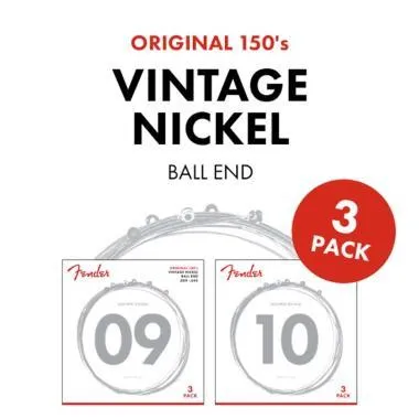 Fender Original 150L, nikkel, golyós vég, 09-42, elektromos gitár húrkészlet, 3db-os csomag!