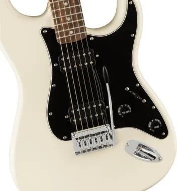 Squier Affinity Series Stratocaster HH, babér fogólap,fekete koptató,Olympic White, elektromos gitár