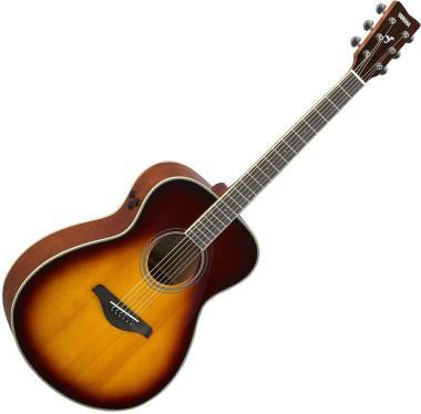 Yamaha FS-TA TransAcoustic, elektro-akustická dreadnought, hnědý sunburst