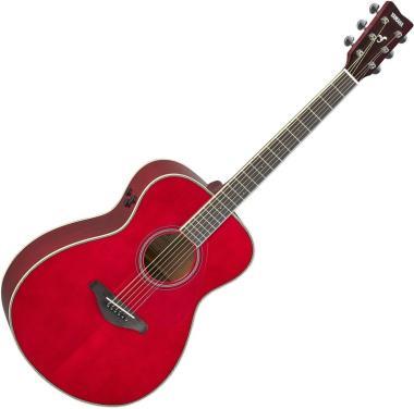 Yamaha FS-TA TransAcoustic, elektro-akustická dreadnought, Ruby Red