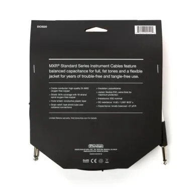 Dunlop DCIS20 Dunlop DCIS20 MXR STANDARD hangszerkábel / egyenes- egyenes / 6m