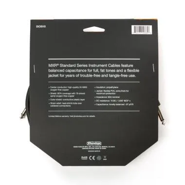 Dunlop DCIS15 Dunlop DCIS15 MXR STANDARD hangszerkábel / egyenes- egyenes / 4,5m