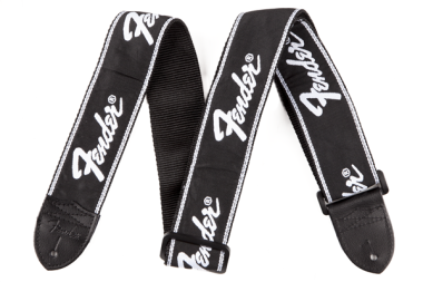 Fender kytarový popruh Running Logo, černý