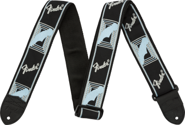 Fender kytarový popruh 2 s monogramem, černá/šedá/černá
