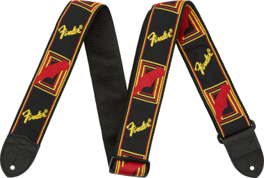 Fender 2 Monogramovaný popruh, černá/žlutá/černá