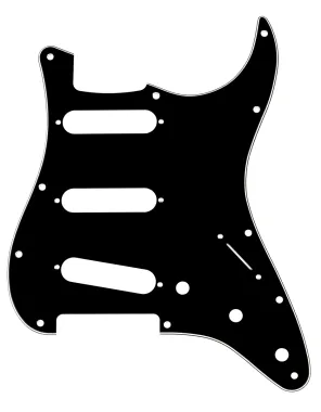 Fender Stratocaster koptató, S/S/S, 11 lyukas, 3 rétegű fekete/fehér/fekete