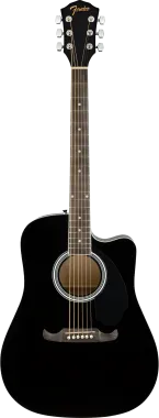Fender FA-125CE Dreadnought akusztikus gitár, fekete