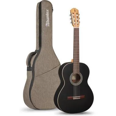 Alhambra ALH-1C Black Satin + case Gitár 1C Black Satin, cédrus, mahagóni fekete, indiai rózsafa fogólap, szegélyezet, tokkal
