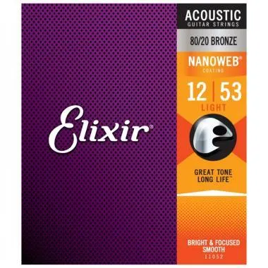 Elixir E11052 80/20 Bronze NanoWeb 12-53(11052) Light akusztikus húrkészlet