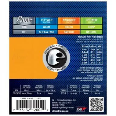 Elixir E12002 NanoWeb (12002) 9-42 Super Light elektromos húrkészlet