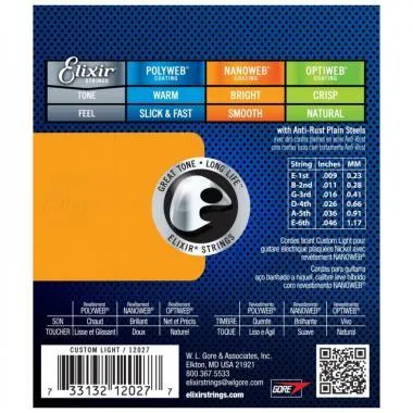 Elixir E12027 NanoWeb (12027) 9-46 Custom Light elektromos húrkészlet