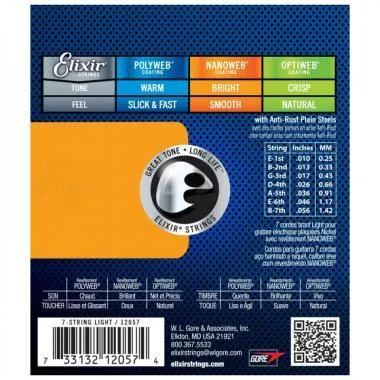 Elixir E12057 NanoWeb (12057) 10-56 7 húros elektromos húrkészlet