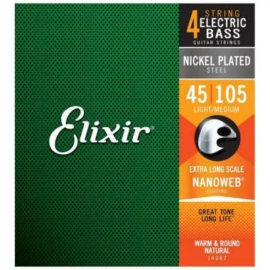 Elixir E14087 NanoWeb (14087) 45-105 Light/Medium XL Extra Long basszusgitár húrkészlet