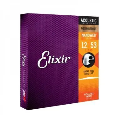 Elixir E16052 Phosphor Bronze NanoWeb (16052) 12-53 Light akusztikus húrkészlet
