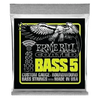 Ernie Ball 3836 Bass 5 Slinky Coated Electric Bass Strings - 45-130 Gauge
