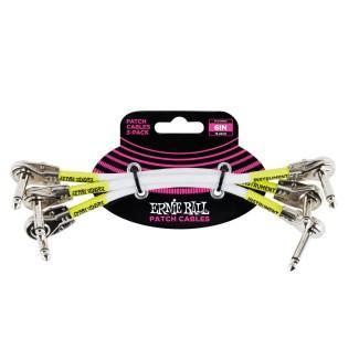 Ernie Ball Patch kabel 6 Flat Angle, 3 ks, bílý