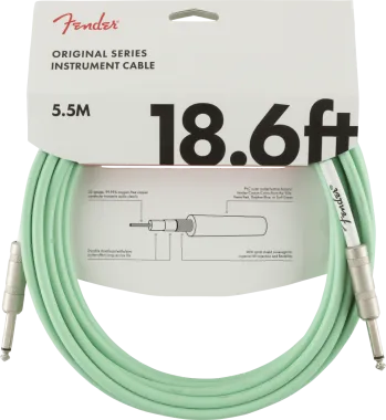 Fender Original Series gitárkábel, 5,5 m, Surf Green szín