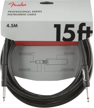 Fender Professional Series, 4,5 m, egyenes-egyenes gitárkábel,fekete