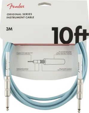Fender Original Series gitárkábel, 3 m, Daphne Blue szín