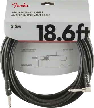Fender Professional Series, 5,5 m, egyenes-pipa gitárkábel,fekete