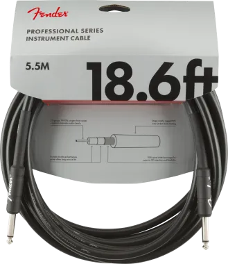 Fender Professional Series, 5,5 m, egyenes-egyenes gitárkábel,fekete