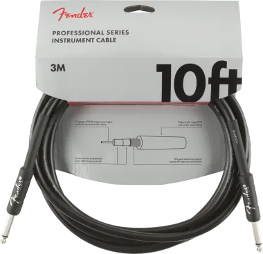 Fender Professional Series, 3 m, egyenes-egyenes gitárkábel,fekete