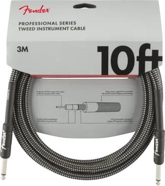 Fender Professional Series, 3 m gitárkábel, Gray Tweed szín