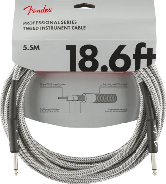 Fender Professional Series 5,5 m gitárkábel, White Tweed szín