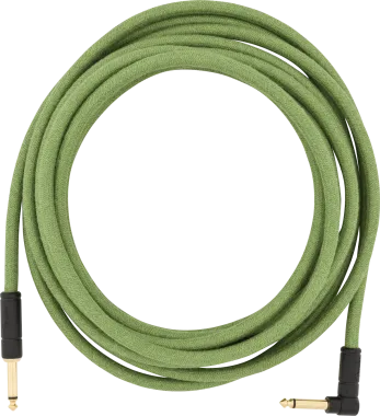 Fender Festival Hemp egyenes-pipa gitárkábel, 5,5 m, zöld