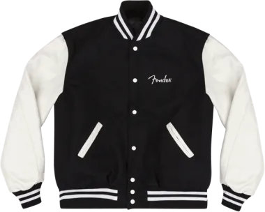 Fender Custom Shop Varsity dzseki, Fekete/fehét, L-es méret