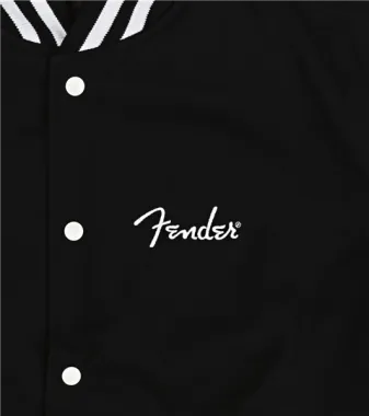 Fender Custom Shop Varsity dzseki, Fekete/fehét, L-es méret