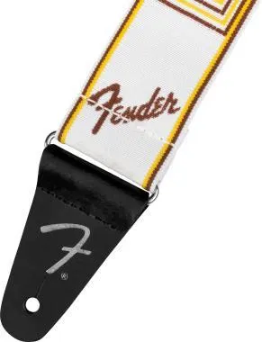 Fender Weighless Monogram fehér/barna/sárga gitárheveder