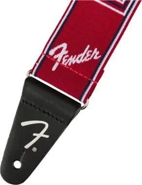 Fender Weighless Monogram gitárheveder, piros/fehér/kék
