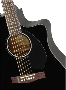 Fender CD-60SCE Dreadnought Black elektro-akusztikus gitár, fekete