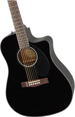 Fender CD-60SCE Dreadnought Black elektro-akusztikus gitár, fekete