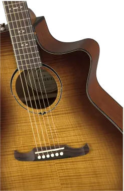 Fender FA-345CE Auditorium elektro-akusztikus gitár 3-tónusú Tea Burst szín