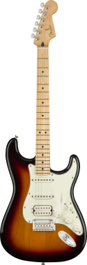 Fender Elektrická kytara Player Stratocaster, HSS snímač, javorový hmatník, 3barevný Sunburst