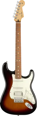 Fender Player Stratocaster, HSS hangszedő kiosztás, Pao Ferro fogólap, Sunburst elektromos gitár