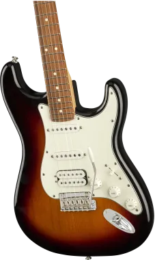 Fender Player Stratocaster, HSS hangszedő kiosztás, Pao Ferro fogólap, Sunburst elektromos gitár