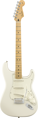 Fender Elektrická kytara Player Stratocaster, javorový hmatník, bílá