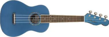 Fender Zuma Classic, dió fogólap, Lake Placid Blue színű koncert ukulele