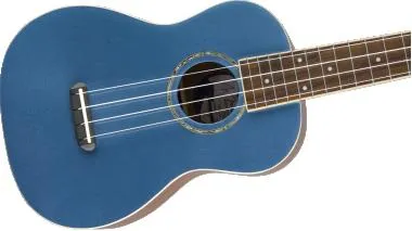 Fender Zuma Classic, dió fogólap, Lake Placid Blue színű koncert ukulele