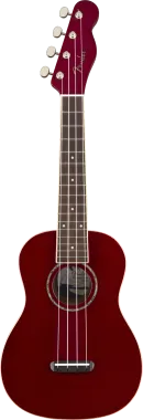Fender Zuma Classic, dió fogólap, Candy Apple Red színű koncert ukulele